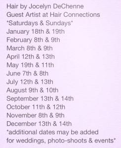 Hair Connection dates
